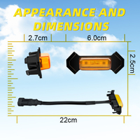 Feu de position LED ambre pour calandre avant, avec petit boîtier à lentille jaune, pour feux de jour et de gabarit