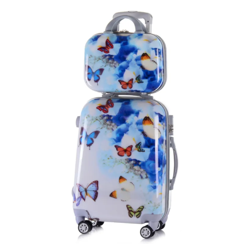 fashion luggage butterfly hand suitcase for luggage case importers