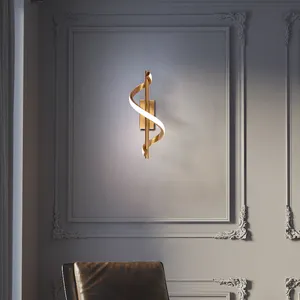 جديد فريد دوامة تصميم غرفة نوم غرفة المعيشة الديكور الألومنيوم الحديثة داخلي وحدة إضاءة Led جداريّة مصباح