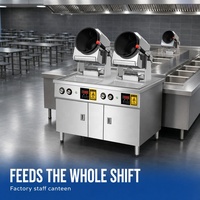 Robot de cuisson automatique professionnel à gaz de type armoire, machine à wok à 2 têtes avec tambour rotatif pour restaurant et cantine