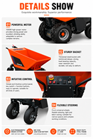 Antspower 2026 Chariot à moteur électrique à batterie homologué CE, fabriqué en Chine, 4 roues, mini-dumper de chantier