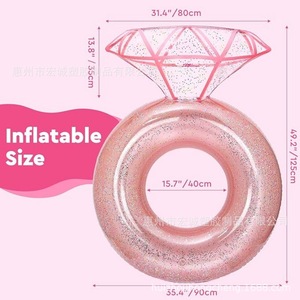 Inflatable Diamond Swimming Ring 40Cm Adult Pool Float For Beach And Water Parks Environmentally Friendly Pvc Material - Product Image 3