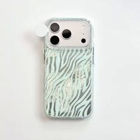 Coque de téléphone brillante à rayures zébrées laser pour iPhone 16 13 14 18 11 Pro Max, motif glacier, coque brillante, coque arrière