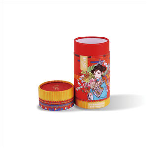 Wholesale red printed customized cylinder paper box factory made paper tube for food packaging - Product Image 2