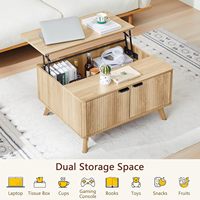 Table basse relevable de style américain avec espace de rangement dissimulé, en bois d'ingénierie écologique, mobilier de salon
