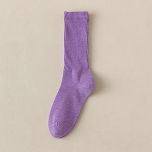 Chaussettes de cheville simples <span class=keywords><strong>et</strong></span> respirantes pour femmes Chaussettes mi-longues en coton Chaussettes de sport mi-longues de couleur unie - Product Image 6