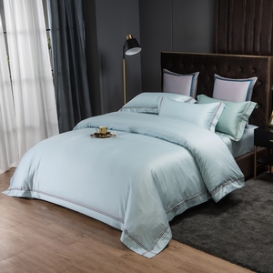 <span class=keywords><strong>Linge</strong></span> <span class=keywords><strong>d</strong></span>'hôtel, literie en coton, draps, housses <span class=keywords><strong>de</strong></span> couette, ensemble quatre pièces, broderie couleur unie, style luxe léger, sensation haut <span class=keywords><strong>de</strong></span> gamme - Product Image 3