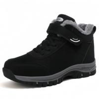 Bottes de randonnée unisexes 2026 imperméables, antidérapantes, confortables, en cuir PU pelucheux, chaudes pour l'hiver, à lacets, pour l'escalade printanière