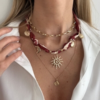 Lot de 3 Colliers Tendance avec Pendentifs Cœur/Tournesol/Coquillage pour Femme, Chaînes Superposées Quotidiennes, Accessoires de Clavicule, Bijoux