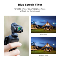 Filtre d'objectif pour caméra d'action K&F Concept pour DJI Pocket 3/4, filtre de diffusion noir 1/2 et 1/8, filtre magnétique grand angle/filtre à rayures bleues