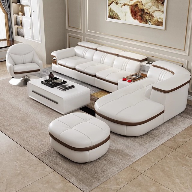 Modern Soft PU Leather Sofa with Eco-Friendly Design Leisure Sofa Bed for Living Room Corner