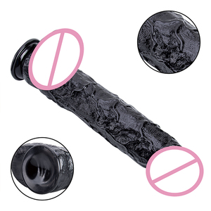 Zwarte realistische enorme dildo seksspeeltje voor vrouwen met sterke zuignap, zacht en waterdicht, fetishmerk. - Product Image 5