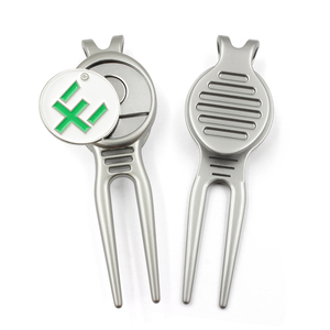 Custom Color Zinc Alloy <b>Golf</b> Pitchfork Divot Tool with Ball Marker Customized Fashion Design Custom Logo & Shape - Product Image 1