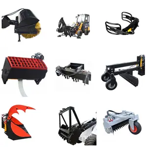 Ready to ship various small skid steer loader attachments power rake/stump planer/snow blower/flail mower for sale