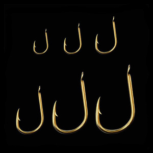 WEIHE 100 unids/bolsa 5 #6 #8 #9 # Falculate Isene anzuelos de pesca con mosca dorada con lengüeta para agua salada - Product Image 5