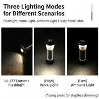 Lampe de camping LED portable rechargeable avec crochet, lampe de poche d'urgence, chargement Type C, lampe de tente extérieure pour randonnée, pêche nocturne