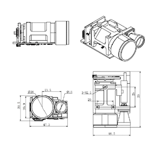 Capteur de distance laser 7000m, capteur de télémétrie laser 7km, capteur Lidar 1535nm à très longue portée, matériau en alliage classé IP67 pour applications thermiques - Product Image 6