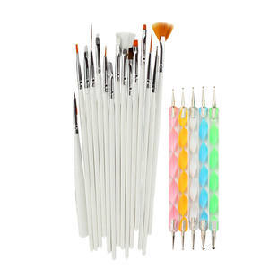 נייל אמנות 20 סטי אור טיפול מברשת צבוע נקודת תרגיל מברשות 15 אבקת מוטות + 5 בורג מוט נקודת מברשות - Product Image 3