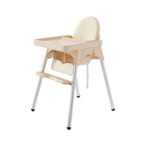 Chaise haute pour bébé pliable, plateau repas en plastique portable, hauteur réglable et dossier réglable pour les bébés de 6 mois et plus - Product Image 1