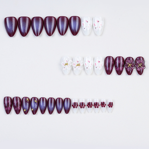 Luxe <span class=keywords><strong>Faux</strong></span> Ongles Fleur Conception 3d Cristal Mélange Bâton Presse sur Ongles En Gros Avec Diamants Nail Art Décoration - Product Image 4