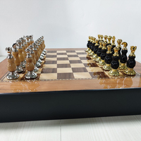 Jeu d'échecs chinois pliable de luxe Nian Diceworks MT09 en alliage de zinc de haute qualité avec horloge d'échecs et emballage en bois