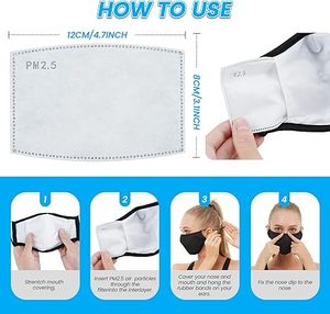 <b>Face</b> Covering Lightweight Anti Dust <b>Cloth</b> Fabric Breathable with Filter Pocket for Parties - Product Image 6
