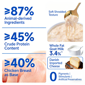 Comida para Gatos en Bolsa de 80g, Nutrición Completa Premium OEM, Leche de Cabra y Carne Desmenuzada, Venta de Fábrica, Alimento para Mascotas - Product Image 2