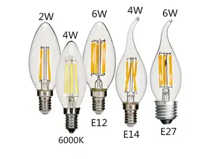 E14 Led Chandelier 4W 2700K Candle Flame C35 CA35 Led Filament Bulbs