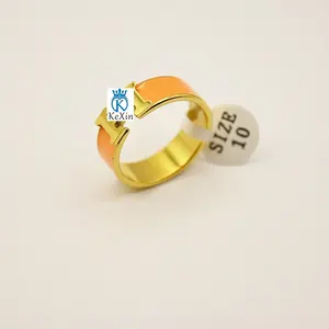 Fashion Gold H Letter Rings Stainless Steel 18K Gold Letter Jump Ring Popular Unique Fine Jewelry Rings