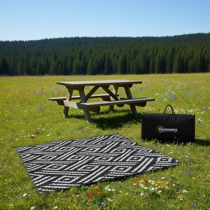 Tapis d'extérieur réversible Outsunny 8 x 10, en paille plastique imperméable, pour camping, avec sac de transport, pour utilisation en camping-car - Product Image 2