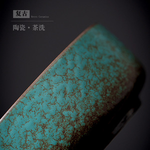 Azure Glazed <b>Large</b> <b>Tea</b> Washer Pottery Dehua Ceramic <b>Tea</b> Ceremony Accessory <b>Cup</b> Washer Water Bowl <b>Tea</b> Dregs Container - Product Image 4