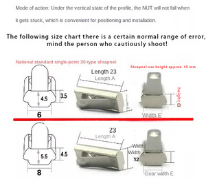 Nhà máy cung cấp M4 M5 M6 M8 khe cắm vuông t Nut Nickel mạ thép mùa xuân lá cho nhôm hồ sơ DIN tiêu chuẩn Nuts - Product Image 3