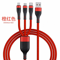 Câble de charge rapide multi-USB-C 4-en-1 100W avec conducteur en cuivre pur tressé en nylon pour ordinateurs portables et smartphones IOS