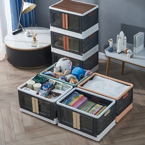 Lemari Penyimpanan Plastik Lipat Modern dengan Panel Transparan - Pengatur Hemat-Ruang untuk Ruang Tamu, Kamar Tidur & Kamar Anak - Product Image 3