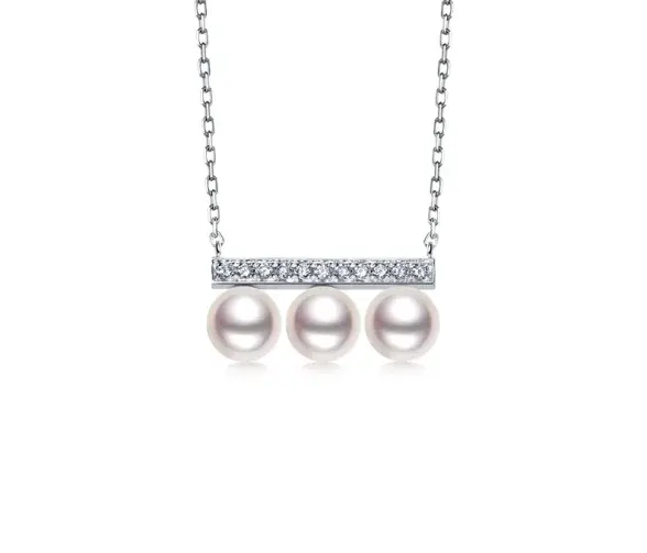 Akoya collana di perle di acqua di mare 18k oro diamante equilibrio di legno collana di perle ciondolo di perle gioielli con diamanti