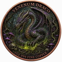 Pièce commémorative ronde en cuivre fin 99,9 % de 1 once, avec relief 3D, motif Dragon Vénérisé, art fantastique sombre coloré, pour exposition, souvenir ou cadeau