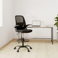 Chaise de bureau ergonomique confortable à dossier haut en maille entièrement pivotante avec plusieurs réglages de fonctionnalité, mobilier brésilien
