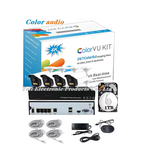 4k 8MP IP Camera POE đầy đủ màu sắc tầm nhìn ban đêm âm thanh 4 KÊNH NVR 1TB Bộ nhớ lưu trữ CCTV hệ thống giám sát - Product Image 1