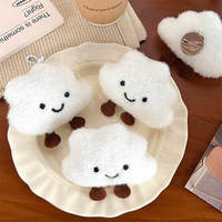 Gantungan Kunci Boneka Awan Senyum Lucu Grosir, Boneka Plush untuk Anak Perempuan, Gantungan Tas Ransel, Katun Custom untuk Teman