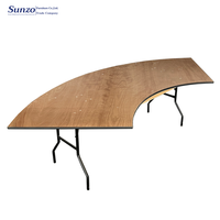 Table de banquet pliante en bois serpentine moderne Sunzo Furniture Wholesale pour événements - Durable et portable