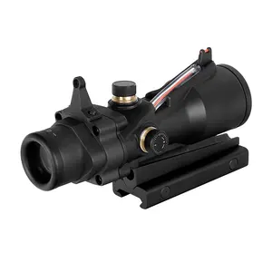 Ohhunt US Patent Tactical Sight 4x32 Red Green Fiber Optic Illuminated Prism Scope W/ Diopter Adjustment