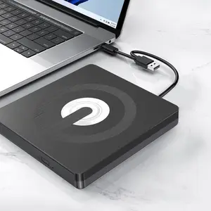 External DVD Drive and Writer with Built-in Cable Design USB-C Interface DVD Optical Drive RW Devices For Laptop