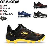 Chaussures de baseball personnalisées pour hommes, service OEM ODM, tige respirante camouflage, crampons en caoutchouc, chaussures de sport pour l'entraînement au baseball