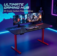 Bureau de direction moderne AOR en acier inoxydable de qualité commerciale, hauteur réglable, avec éclairage LED intégré et protection contre la surchauffe
