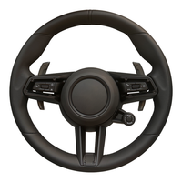Convient pour Porsche 718 Boxster Cayman Taycan 996 911 981 957 958 991 Volant LED en cuir véritable en fibre de carbone