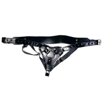Pantalones de Cuero con Abertura para Dildo, Ajustables, Unisex, Estilo Lésbico SM, Modelo A-D0325-59