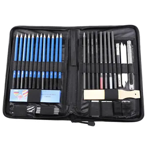 JW11 Set pensil sketsa dan gambar profesional, 40 buah Set seni sketsa