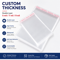 Sacs OPP transparents personnalisés en gros, imprimés, auto-adhésifs, 32+4cm, 35+4cm, sacs auto-scellants avec trous d'aération pour l'emballage de vêtements et de bijoux