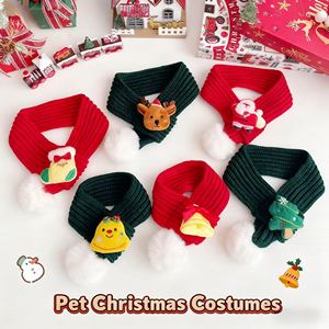 Écharpe d'hiver pour animaux de compagnie <span class=keywords><strong>TaiMi</strong></span> PET, moderne, luxueuse, écologique, pour chiens et chats, motif de dessin animé mignon, forme triangulaire, matériau en fil durable - Product Image 3