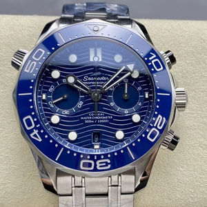 Montre mécanique de luxe de qualité supérieure, étanche, 44 mm, mouvement N1 Factory 9900, lunette en céramique bleue étanche, chronographe 300 m - Product Image 1